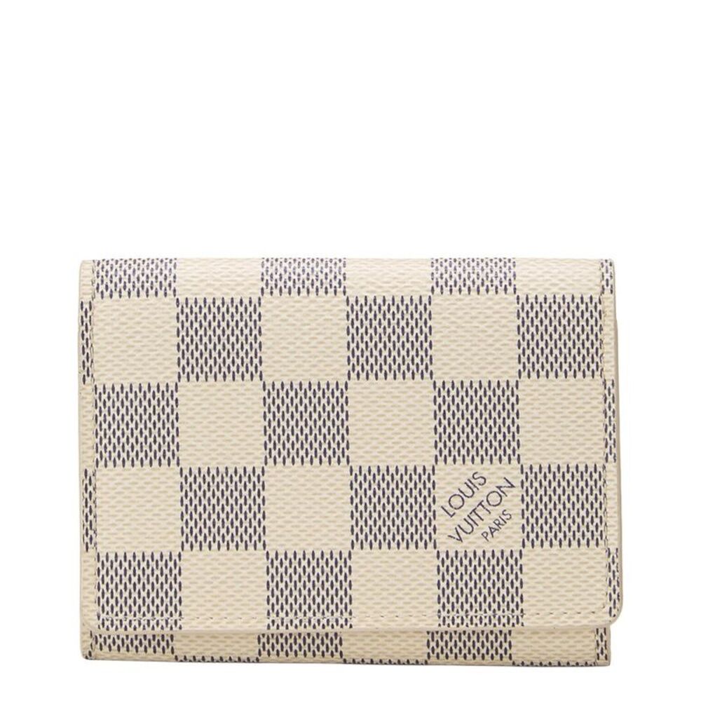 Louis Vuitton White Damier Azur Coated Canvas Card Holder (Authentic Pre-
Loved)